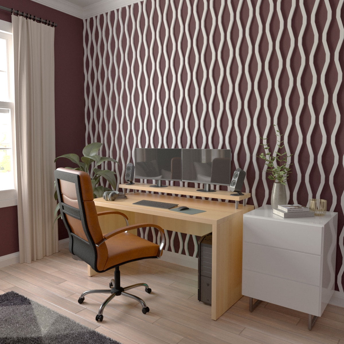 Ekena Millwork 94"H x 5/8"T Yukon PVC Adjustable Decorative Slat Wall Panel Kit, Unfinished (contains 42 Slats)