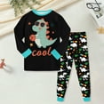 thumbnail image 2 of Hessimy Infant Toddler Spring Summer 2Pcs Crewneck Long Sleeve Sweatshirt Casual Pants Cute Sweatsuit, Infant Cute Sweatsuit(Black,3-4 Years), 2 of 5