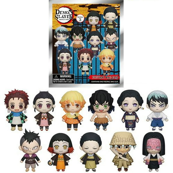 Demon Slayer Officially Licensed Blind Bag Series 3 Figural Bag Clip Keychain, 1PC Random Character, Tanjiro Kamado, Nezuko Kamado, Zenitsu Agatsuma, Inosuke Hashibira, Tamayo, Yushiro