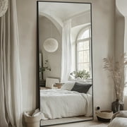 Antok 71x 32 Rectangle Full Length Mirror Standing Floor Mirror Stand Up Mirror, Black Frame