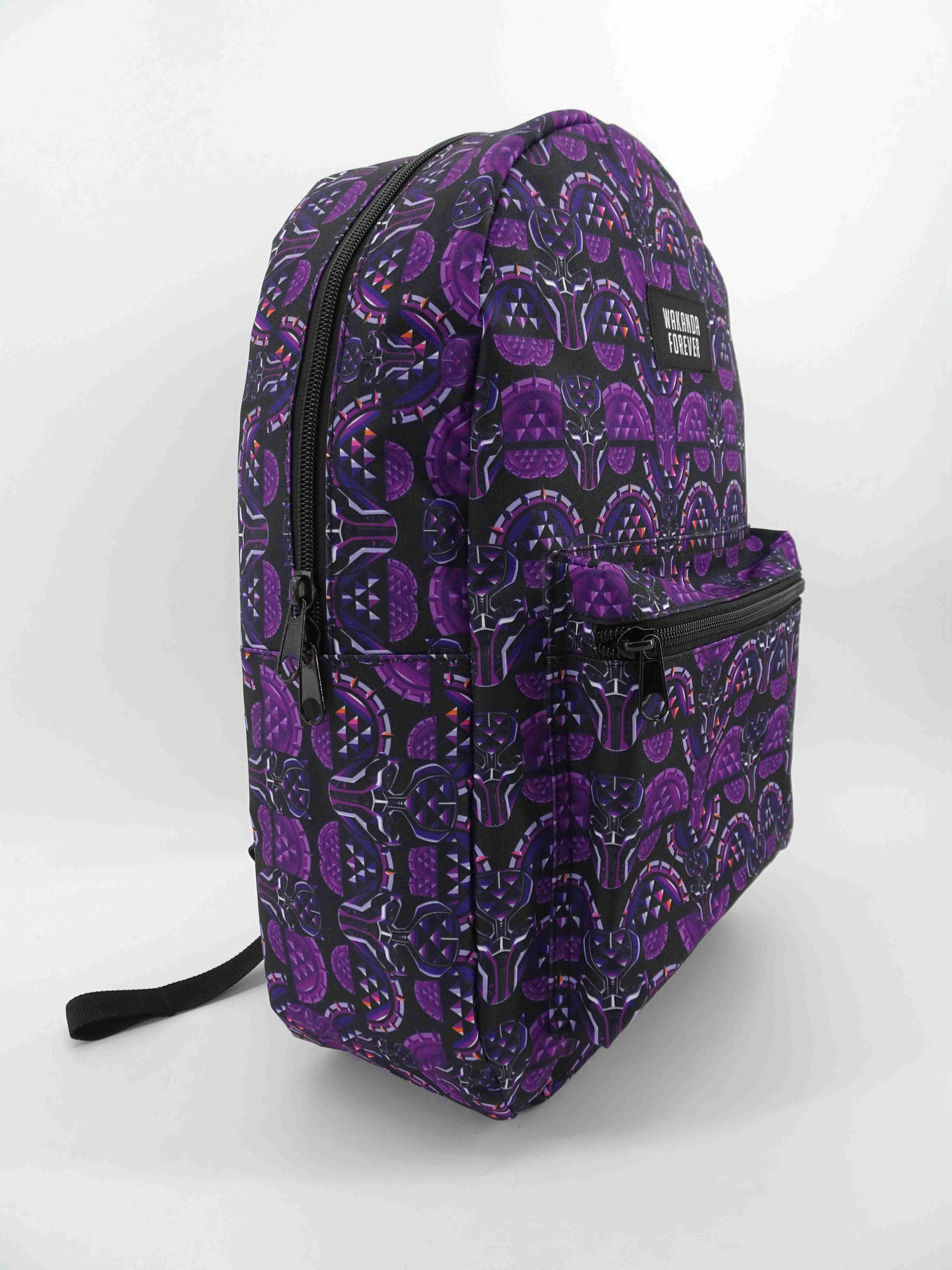 Black Panther Unisex Backpack with Laptop Sleeve Purple Black