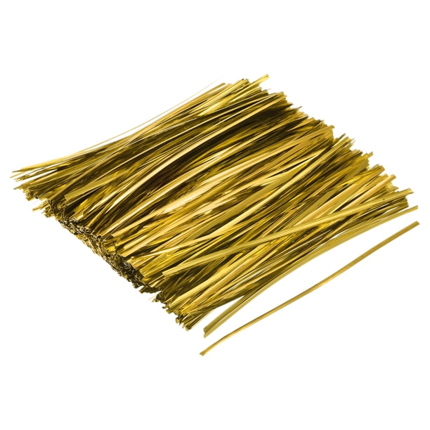 Cintas de Torsión de Foil Uxcell Cierre de Plástico, para Manejar Cables 750 Paquete Tono Dorado 7 pulgadas