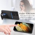 thumbnail image 4 of Allytech Card Holder Back Cover Case for Samsung Galaxy S21 Ultra, PU Leather TPU Hybrid Kickstand Anti-Scratch Shockproof Slim Vintage Phone Case for Galaxy S21 Ultra, Black, 4 of 8