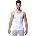 thumbnail image 5 of MINKUROW Mens Slimming Body Shaper Vest Shirt Abs Abdomen Slim White,XXL, 5 of 7