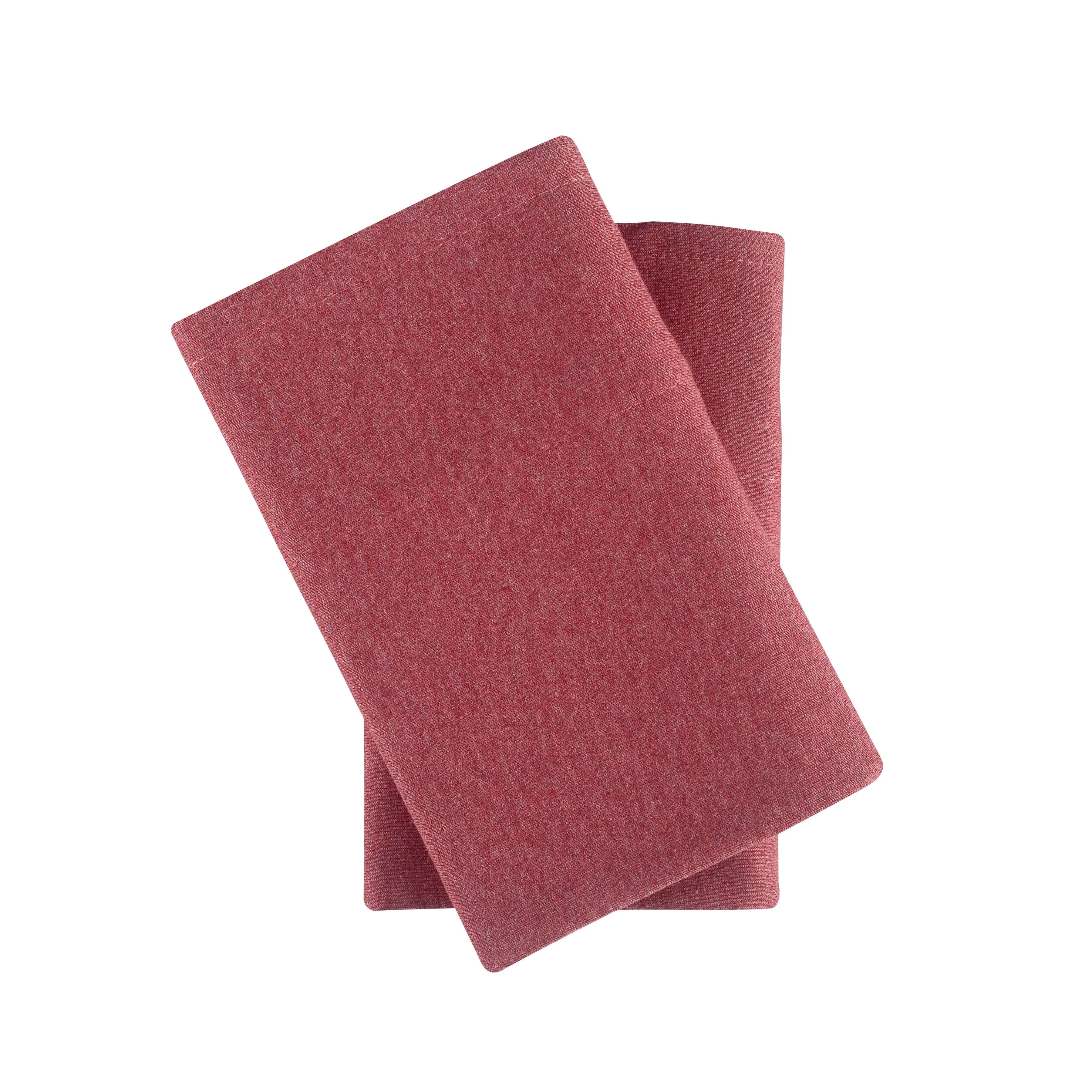 Mainstays Extra Soft Jersey Pillowcase Set, King, Red Sedona, 2-Pieces