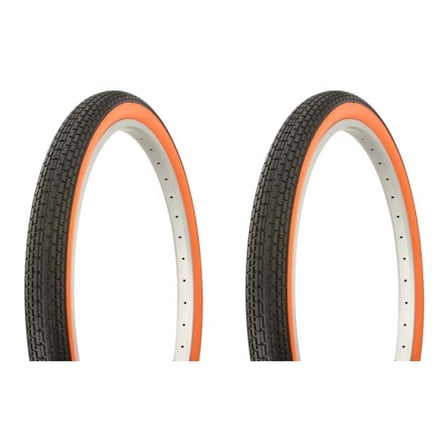 Tire set. 2 Tires. Two Tires Duro 26" x 2.125" Black/Orange Side Wall HF-120A. Bicycle Tires, bike Tires, beach cruiser bike Tires, cruiser bike Tires