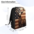 thumbnail image 4 of Haiem Deer American Flag Vintage Backpack - Stylish and Durable 15-inch Laptop Backpack with Waterproof Oxford Fabric, 4 of 8