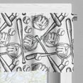 thumbnail image 3 of Ambesonne Baseball Window Valance, Sketch Style Glove Bat, 54" X 18", Black White, 3 of 5