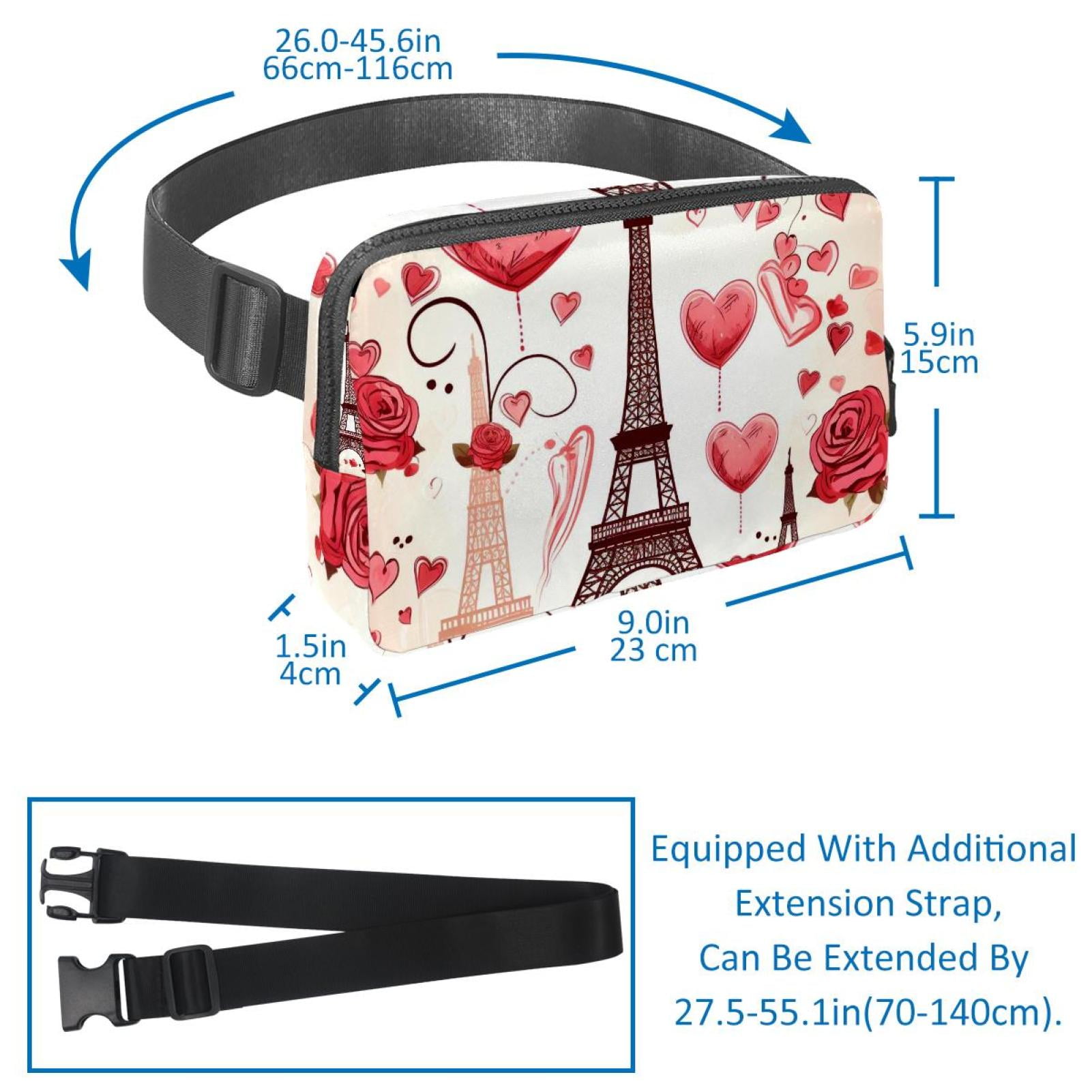 Valentine's Day Lightweight Adjustable Running Belt with Extension Strap - Unisex Fanny Pack Belt Bag