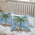 thumbnail image 5 of Tropical Plant Outdoor Pillow Covers Pack of 2 Blue Wood Grain Starfish Vintage Waterproof Throw Pillow Covers Decorative Cushion Cases for Patio Garden Tent Balcony Couch 18x18 inch, 5 of 8