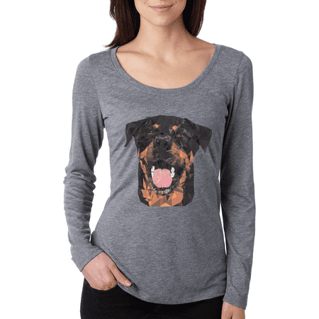 Rotteiler Dog Animal Lover Womens Scoop Long Sleeve Top