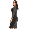 thumbnail image 3 of Lady's Color Block Contrast Midi Dress, Charcoal/Black, XL, 3 of 4