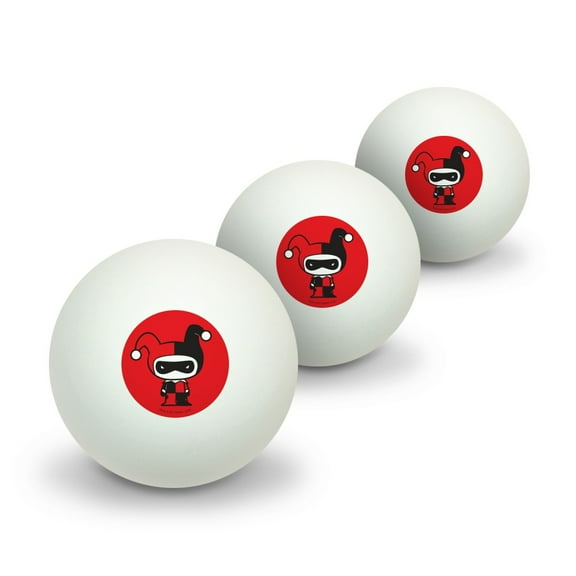 Harley Quinn Cute Chibi Character Novelty Table Tennis Ping Pong Ball 3 Pack