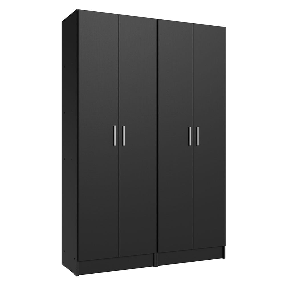 Madesa Garage Pantry Storage Cabinet with 4 Doors and 10 Shelves Wooden Unit – Black