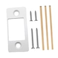 thumbnail image 2 of Placa de cierre para cerrojo con 4 tornillos y tacos de madera para fijar el cerrojo en el lateral estrecho blanco, 2 of 9