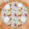 thumbnail image 2 of Colorful Highland Cow Flower Butterfly Pattern Round Fitted Tablecloth with Elastic Edge,Dining Table Cover Waterproof,Outdoor Round Tablecloth for Camping,Dining,Indoor and Outdoor, 2 of 7