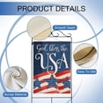 thumbnail image 3 of God Bless the USA Memorial Day Garden Flag Double Sided, American July 4th Red Blue White Star Stripe Decorative House Yard Outdoor Large Decor, Summer Patriotic Home Outside 28 x 40, 3 of 6
