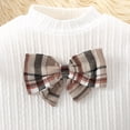 thumbnail image 4 of HAOTAGS Girls Outfit Sets,Cute Fashion Preppy Style Plaid Long Sleeve Top Shirt + Mini Skirt Two Piece Sets White Size 9, 4 of 8