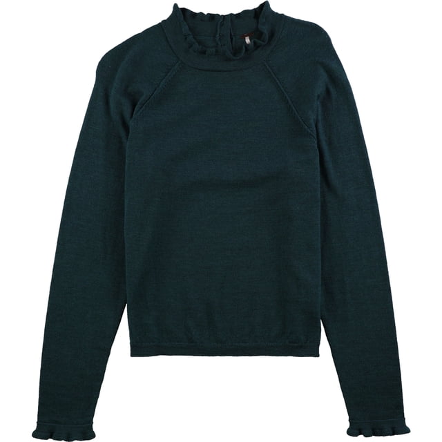 Free People Suéter con volantes para mujer, azul, grande
