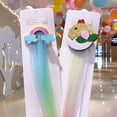 thumbnail image 5 of 2 Pieces Girls Hair Bow Ribbon Barrettes Hair Bow Ribbon Clip Wig Hair Bow Clips with Alligator Clip and Hair Extensions Hair Accessory for Toddler Girls Baby Children, Rainbow Color, 5 of 5