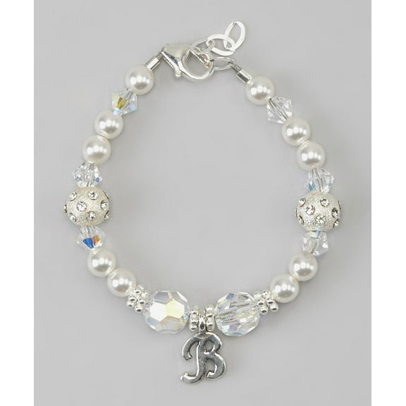Personalized Clear Initial European Baby Bracelet