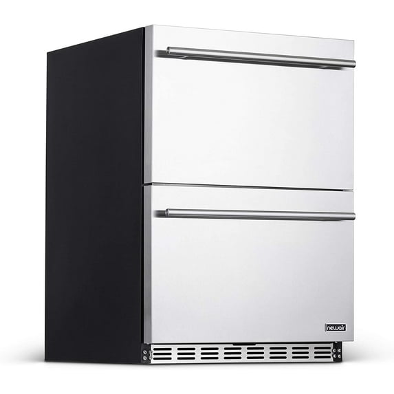 Restored Newair NOF100SS00-RB 24" Outdoor Dual Drawer Fridge, 20 Bottles and 80 Cans, Stainless Steel (Refurbished)