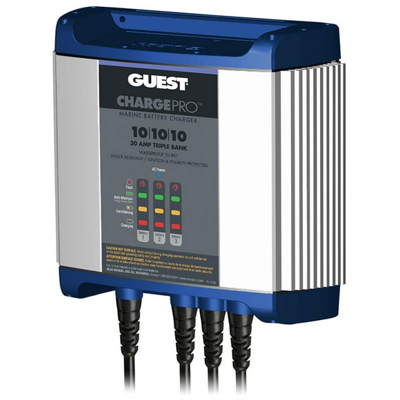 Chargeur de Batterie 2731A Guest ChargePro; pour Batteries 12 Volts Floues/AGM Plomb-Acide; Chargeur 3 Banques; Alimentation 120 Volts/prise Nema 5-15P; 5 Étapes Entièrement Automatique
