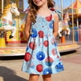 thumbnail image 2 of Splozh Toddler Girl 4th of July Dress 1T 2T 3T 4T 5T 6T Cute Summer Spaghetti Straps Casual Wear Girls Red White and Blue Dress,Light Blue,2-3 Years, 2 of 5