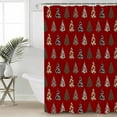 thumbnail image 2 of Extra Long Shower Curtain 72x96 Inch, Western Red Christmas Shower Curtain Waterproof Bathroom Decor Xmas Tree Cowboy Christmas Fabric Bath Curtain Set Accessories with Hooks, 2 of 6