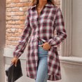 thumbnail image 4 of Camisa Abrigos a cuadros con botones para mujer, camisas casuales de manga larga, cómodas camisas de primavera y otoño, Tops Ygjytge Rojo T L para Mujer, 4 of 7