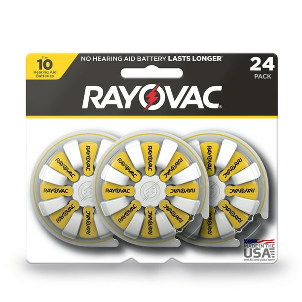 Rayovac Size 10 Hearing Aid Batteries, 24Pack 1024