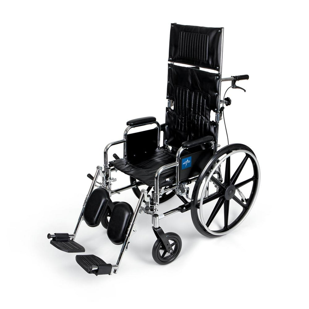 Medline Excel Reclining Wheelchair Desk Length Removable Armrests and