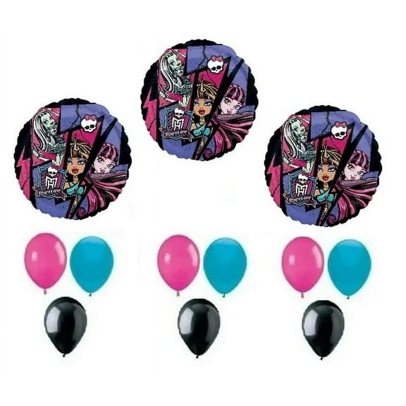 Monster HIGH Badge SKULLETTE Skull (12) Birthday Party Decoration Balloons Set Kit