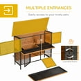 thumbnail image 6 of PawHut 2-Story Rabbit Cage with Ramp Feeding Trough Asphalt Roof Slide Out Tray, 6 of 9