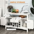 thumbnail image 4 of Modern White Kitchen Buffet Bar Cabinet with Wine Rack & Drawer – 46" Dining Server for Living Room Storage, 4 of 7