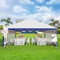 thumbnail image 3 of Summit Living 20'X40' Party Tent Outdoor Patio Event Shelter Canopy with 12 Removable Sidewalls, White and Blue, 3 of 9