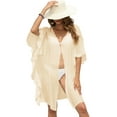 thumbnail image 5 of SAYFUT Women's Cardigan Cover Ups Ruffled Sheer Swimsuit Beach Cover Up Lightweight Summer Kimono Cardigan for Swimwear, 5 of 5