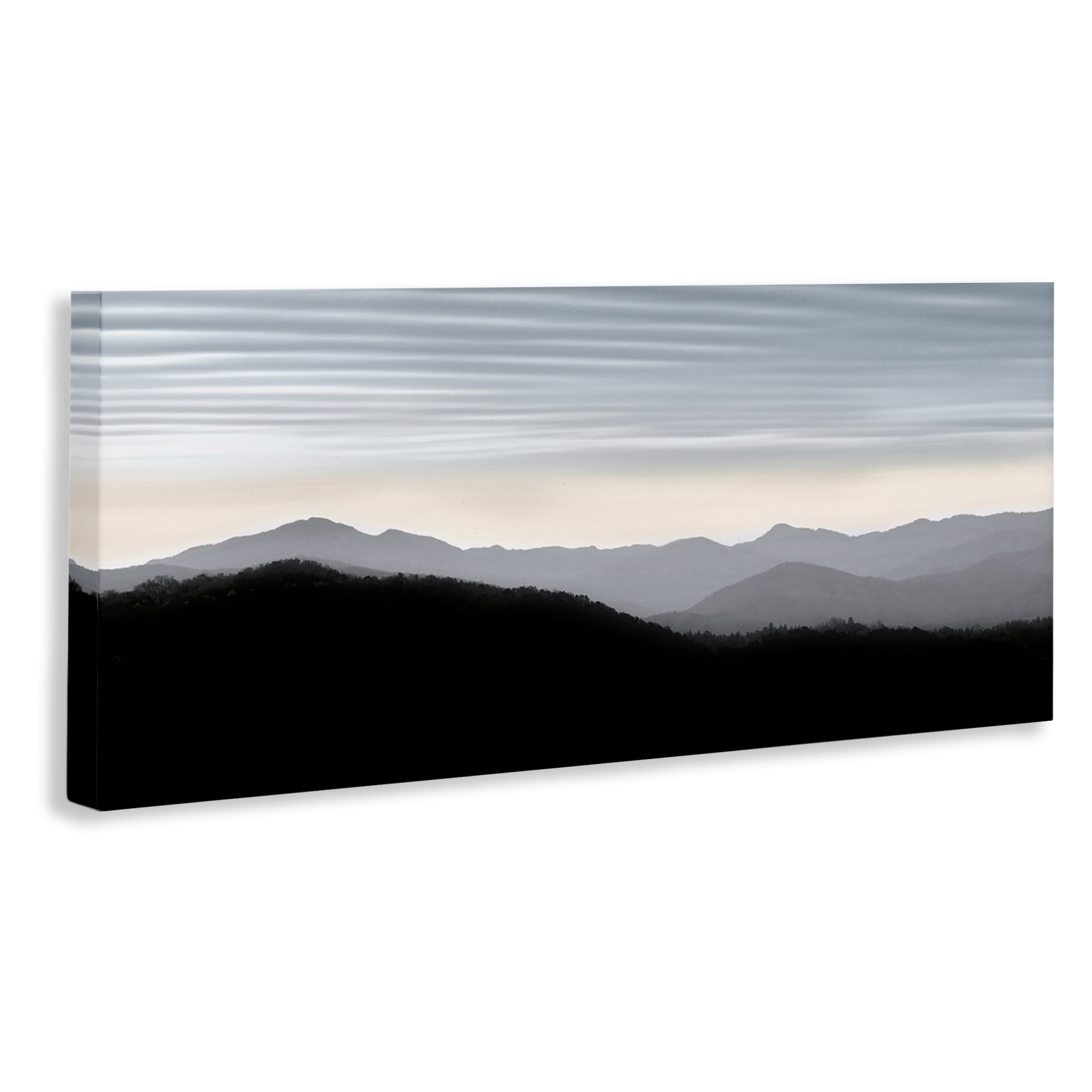 Stupell Industries Mountains with Rippled Sky Landscape & Nature Photography Wrapped Canvas Art Print Wall Art, 40 x 17