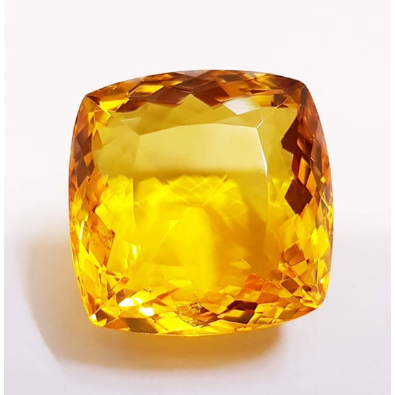 66 Carat Yellow Citrine Cushion Shape Glass Field Loose Gemstone Yellow Color For Pendent Use with surprising gift 24x24x15 mm (CSK)