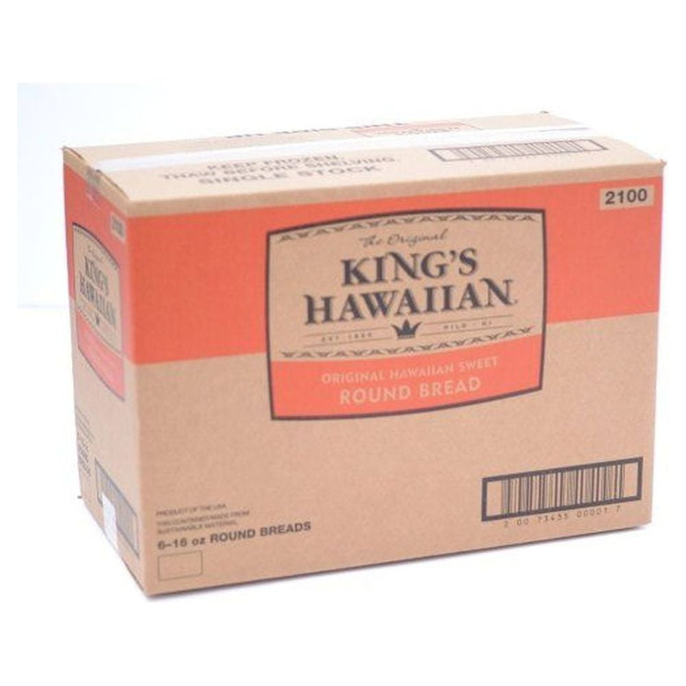 Kings Hawaiian Original Sweet Round Bread, 16 Ounce -- 6 per case