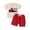 Red1751, variant on HAYIMI Kids Outfit Sets Patriotic Summer Outfits Boys Girls Short Sleeve T Shirt And Shorts With Truck Embroidery For 4th Of July Celebrations Versatile Summer Solid Color Clothes Sets for Kids