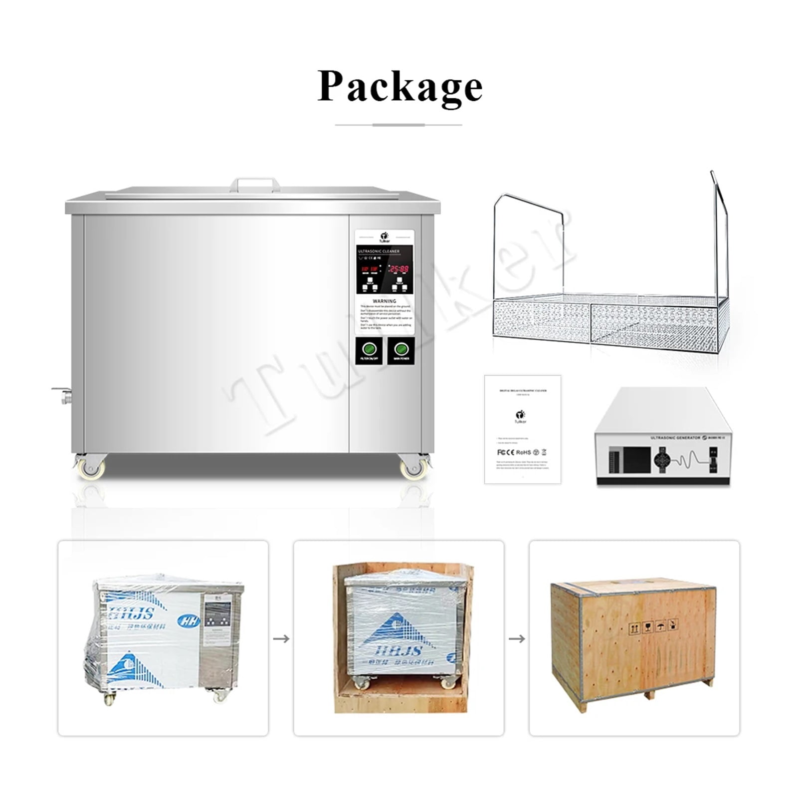 Ultrasonic Cleaning Machine 88L Filter Bearing Ultrasound Cleaner Hardware Engine Remove Oil Rust Cylinder Head