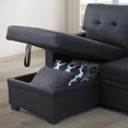 thumbnail image 5 of Hommoo 2 in 1 Pull Out Couch Bed Upholstered Sectional Sofa with Storage & Chaise, Convertible L Shaped Sleeper Sofa for Home,Black, 5 of 6