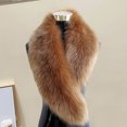 thumbnail image 4 of Eosunjian Women Winter Scarf Cozy Fuzzy Imitation Fur Solid Color Soft Lightweight Thickened Warm Decorative Collar Shawl Neck Wrap (Beige), 4 of 13