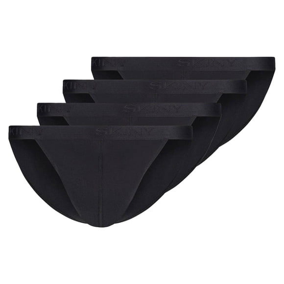 SKINY Calzoncillos para hombre, paquete de 4 - Algodón Retro, pantalones, costilla fina, algodón Negro M (Medium)