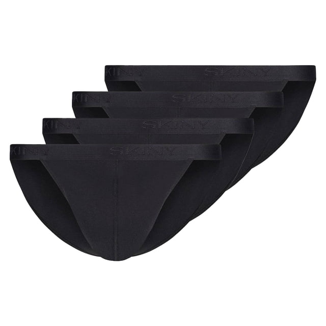 SKINY Calzoncillos para hombre, paquete de 4 - Algodón Retro, pantalones, costilla fina, algodón Negro M (Medium)
