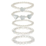 Wonder Nation Pearl Bead Stretch Bracelets, Girls, 5 Pieces
