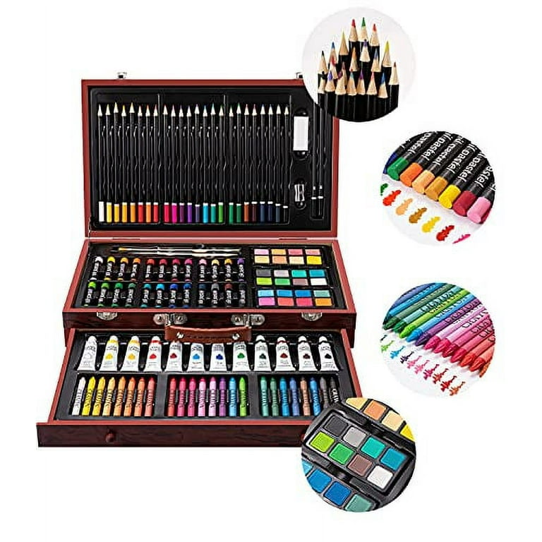 Art Kit, Vigorfun 121 Piece Drawing Painting Art Supplies for Kids Girls  Boys Teens, Gifts Art Set Case Includes Oil Pastels, Crayons, Colored  Pencils, Watercolor Cakes (Black) 