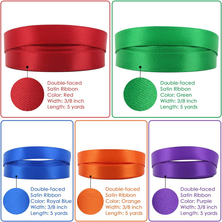 TONIFUL 10 Colors Rainbow Satin Ribbon Fabric Satin Ribbon Rainbow Ribbon  Set 3/5 inch x 250 Yards Thin Satin Ribbon for Crafts Bows Gift Wrapping  Wedding Decoration and DIY Handmade - Yahoo Shopping