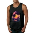 thumbnail image 2 of Gifts for Men! Titcea Tank Tops Men Palm Tree Printed Round Neck Sleeveless Summer Casual T Shirts Hawaiian Beach Holiday Loose Comfort Tank Top, 2 of 5